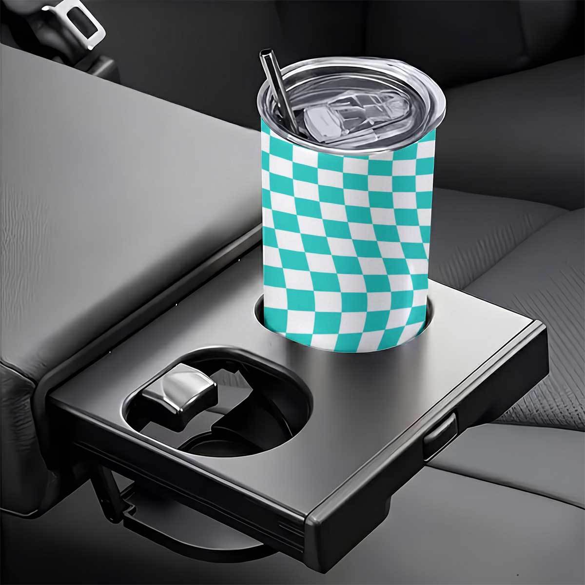 1pc 20oz Teal And White Checke - đánh giá và giá Tumbler 20Oz White