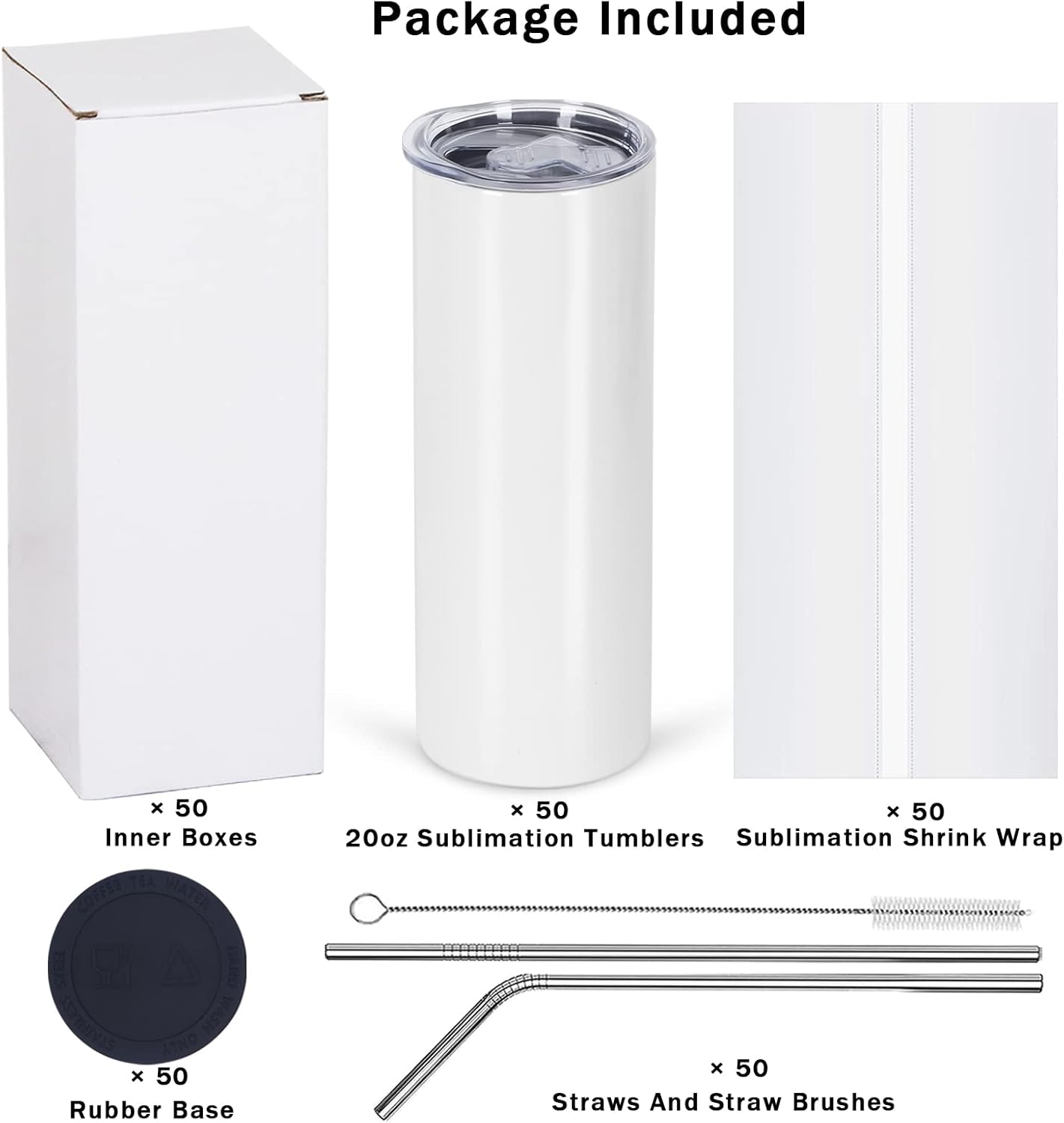 50 Pack Sublimation Tumblers B - đánh giá và giá Tumbler 20Oz White