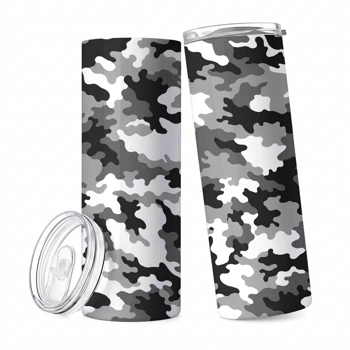 1pc 20Oz Gray Black White Camo - đánh giá và giá Tumbler 20Oz White